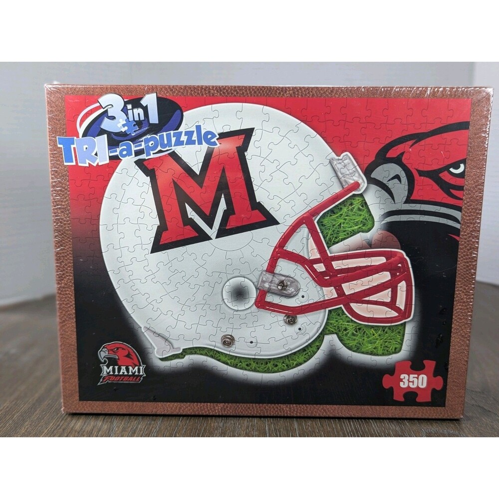 NEW 3 in 1 Tri-a-PUZZLE Miami Ohio University Redhawks College Edition Licensed